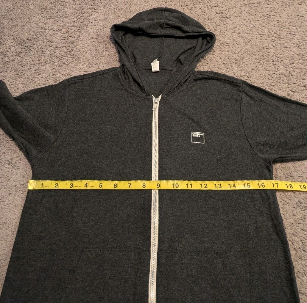 Bella + Canvas Goldman Sachs Engineers Full Zip Employee Gray Hoodie Men’s Small