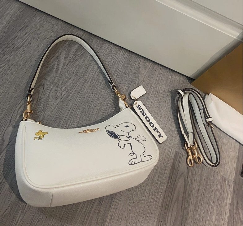 COACH x PEANUTS CBJ76 Teri Shoulder Bag Snoopy Chalk Multi Outlet