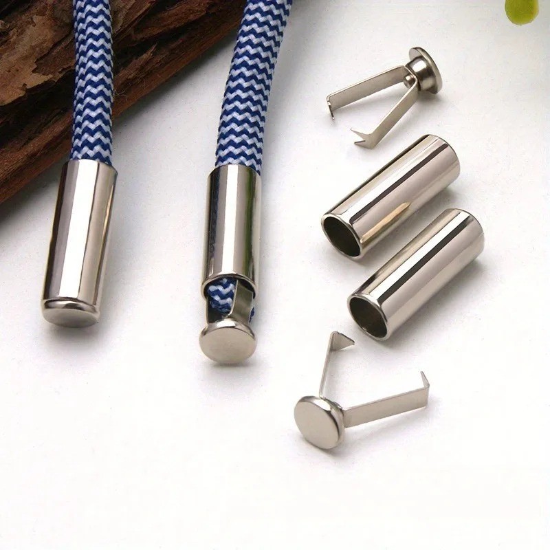 10pcs Metal Cord Locks Aglets Shoelace Tips Hoodie Drawstring Buckles DIY UK