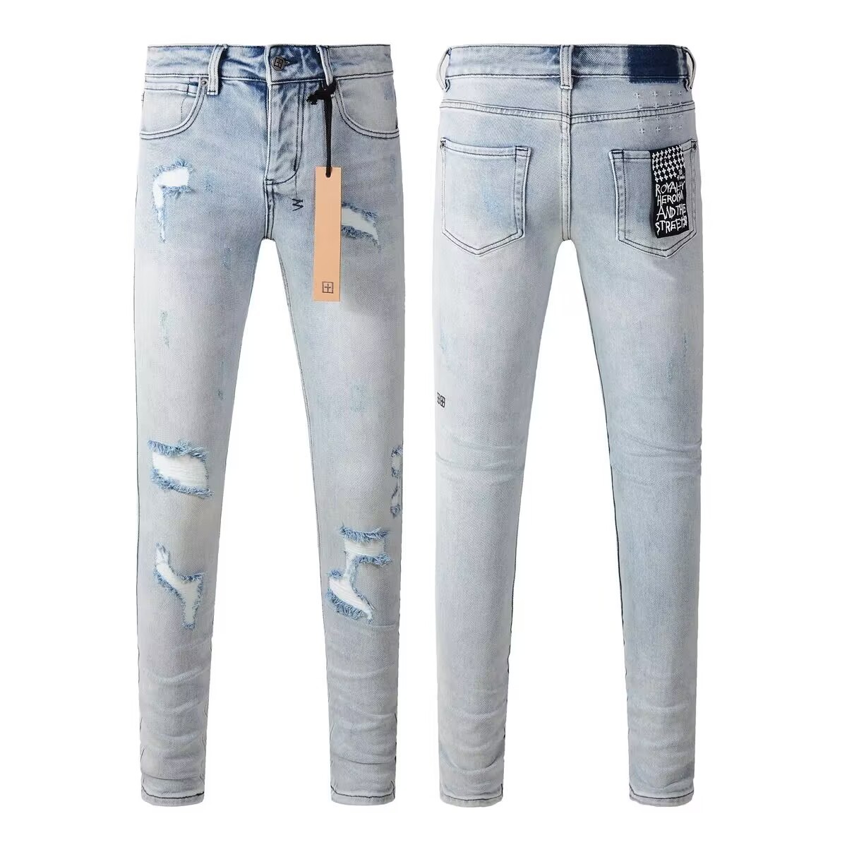 NEW KSUBI Men’s Ripped Pants Casual Fashion Skinny Jeans
