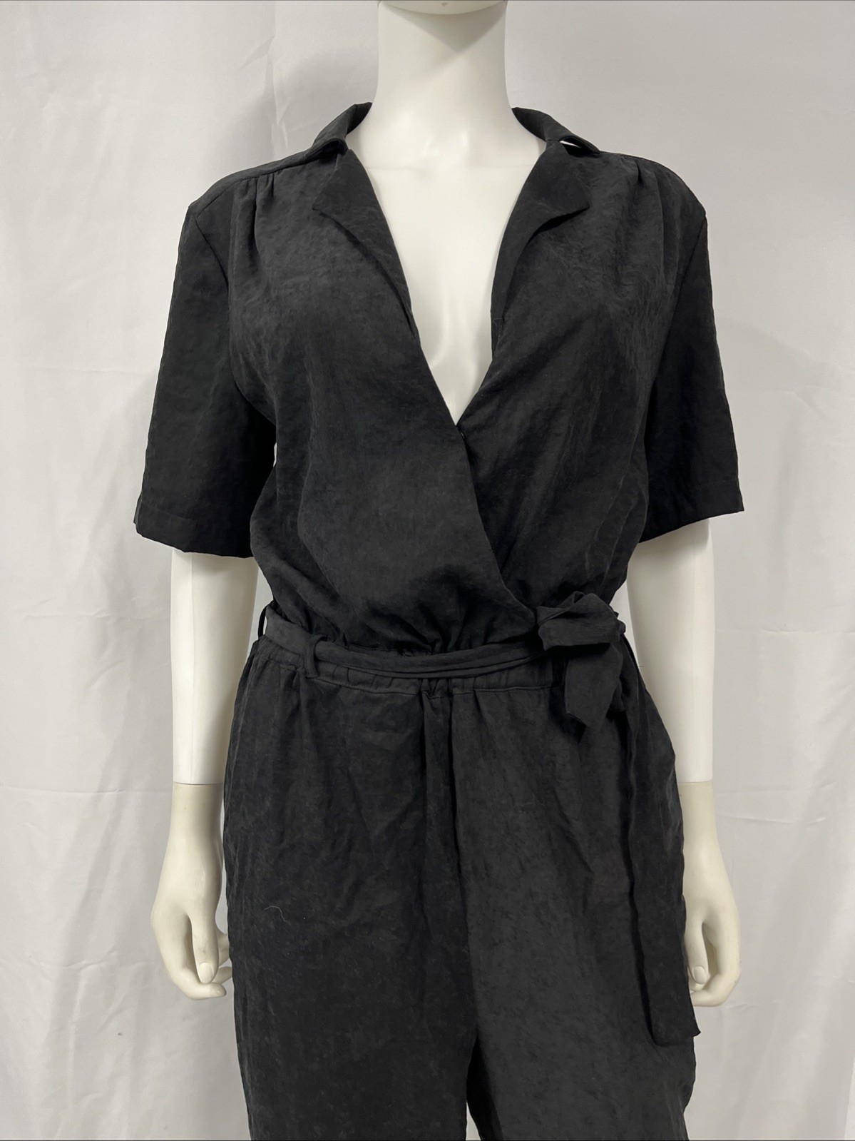 Lira Black Jumpsuit Women’s Medium Liquid Casual Sash Minimalist Fashion