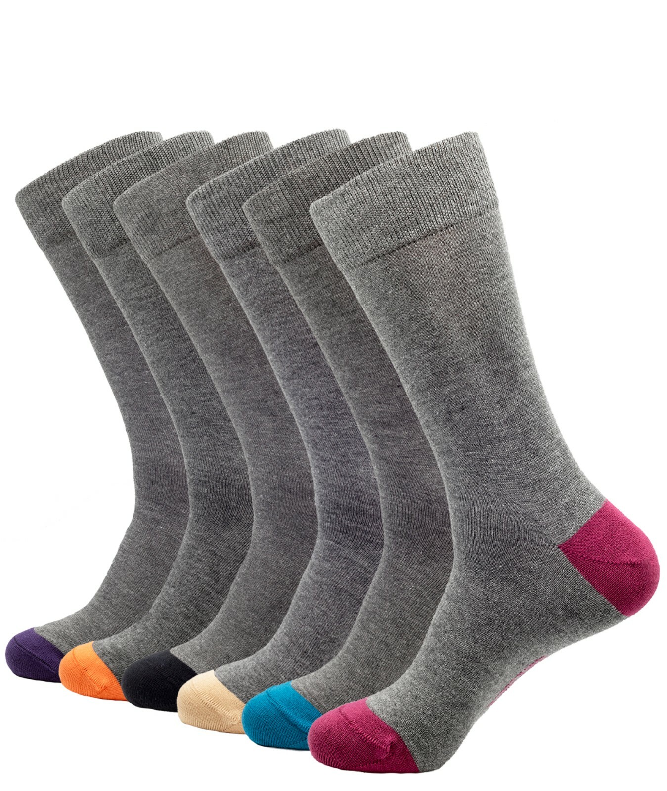 6 Pair Men’s Bamboo Thin Crew Socks Black Grey Multipacks Super Soft Breathable