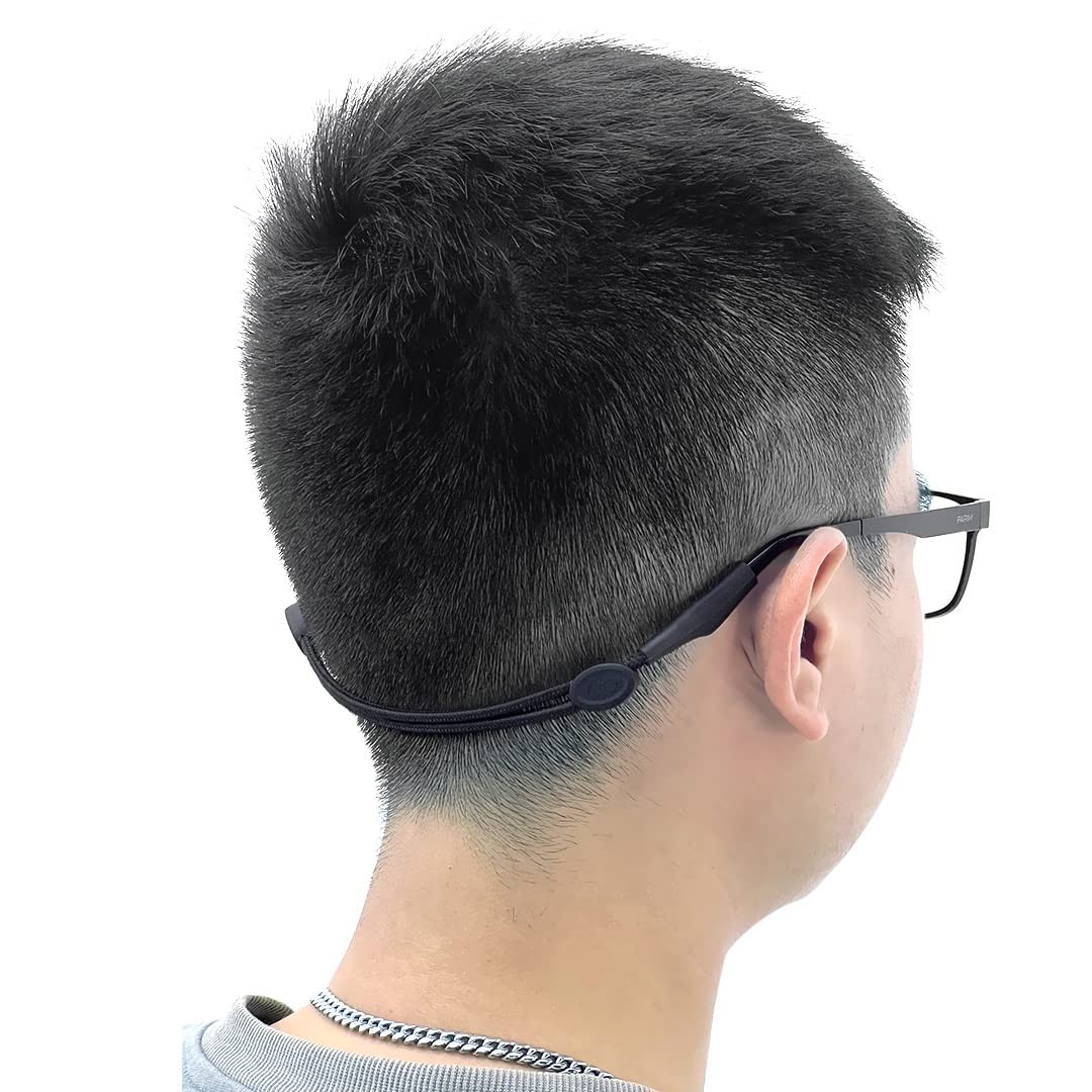 Festty Glasses Strap Sports 3 pcs, Eyeglasses Holder for Medium, Black