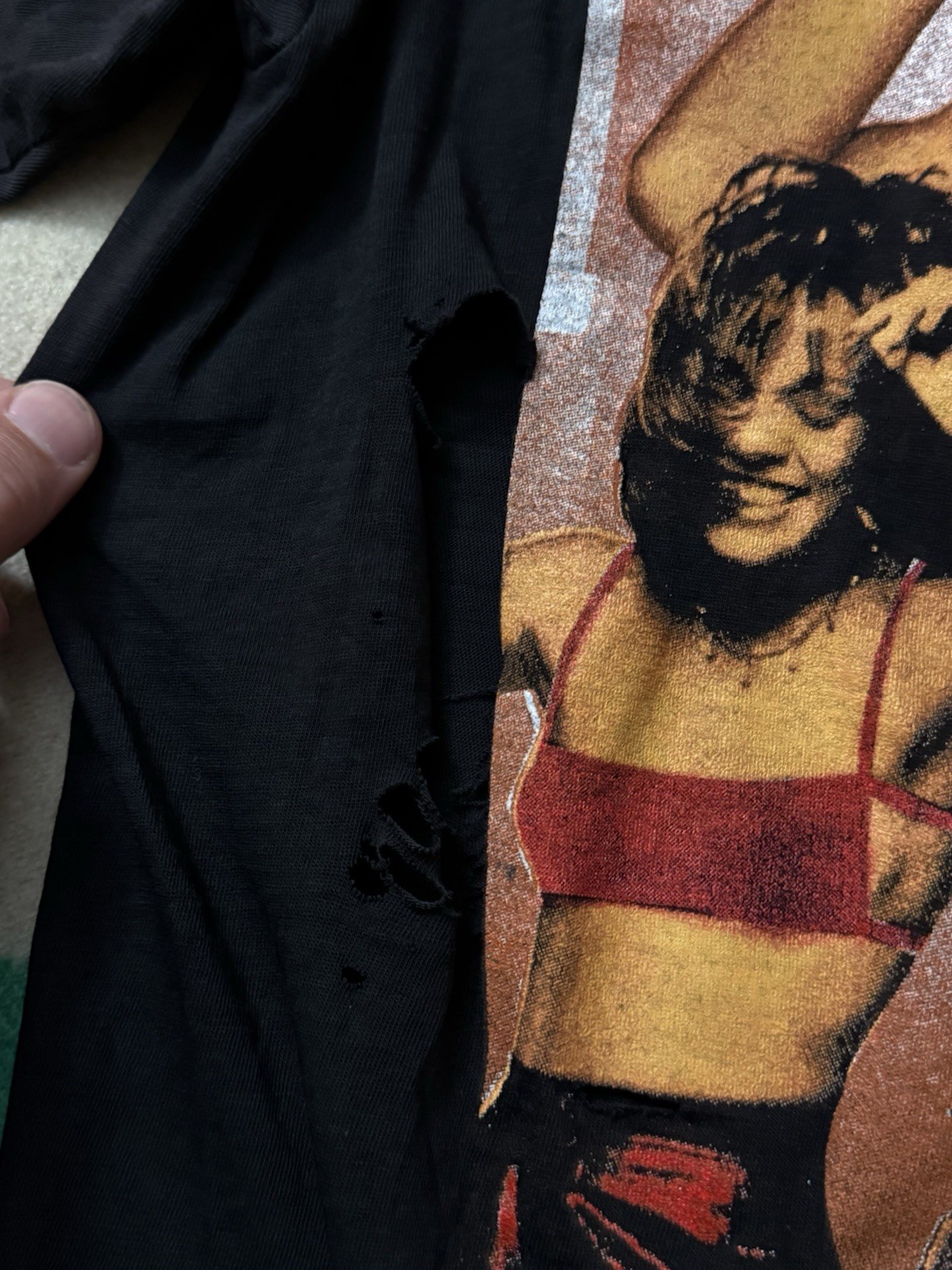 Dry Rot Vintage 90s Whitney Houston Rap Tee Not Wearable For Display Sold As Is