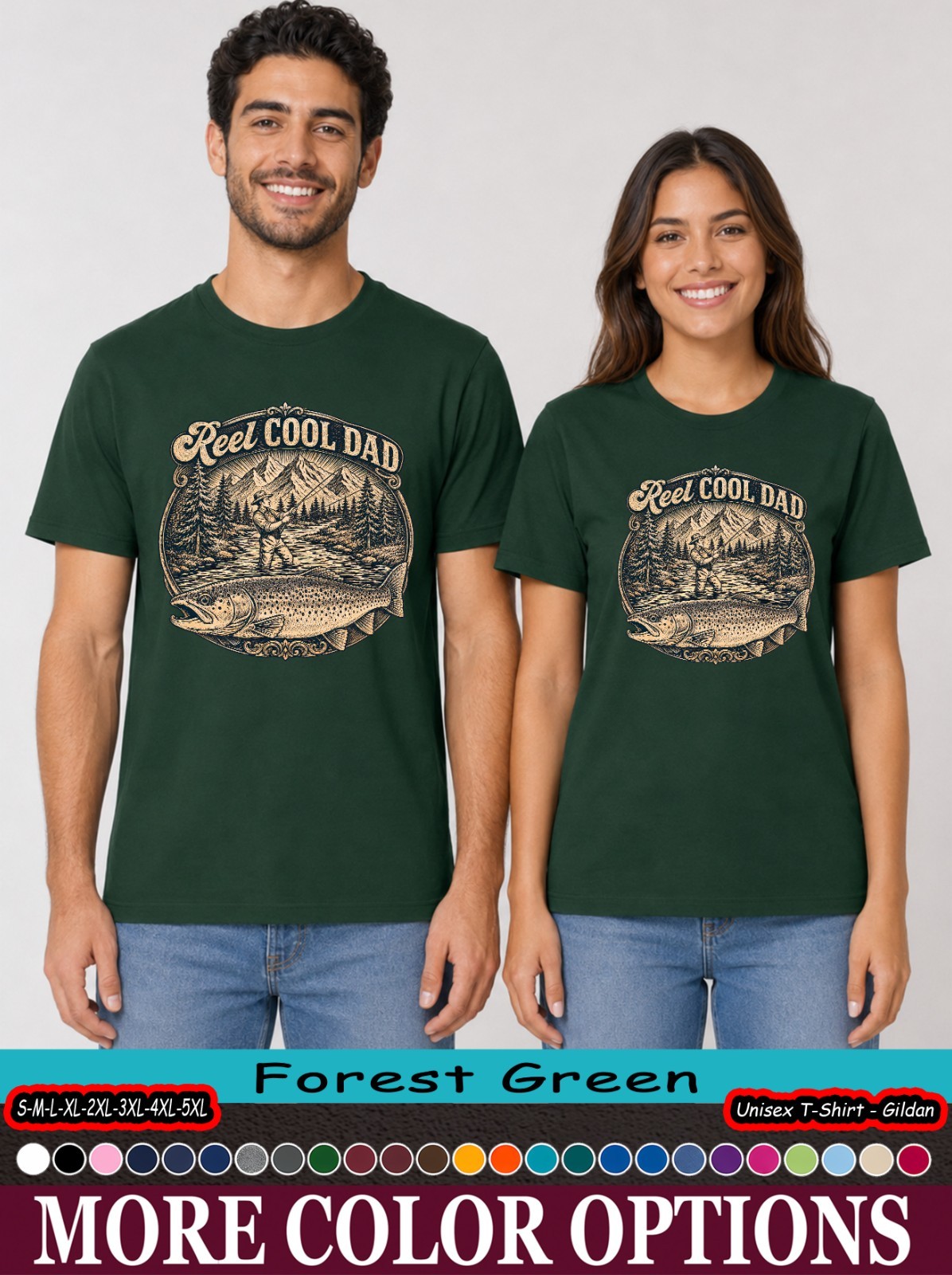 Vintage Reel Cool Dad Trout Fishing T-Shirt, Father’s Day Gift