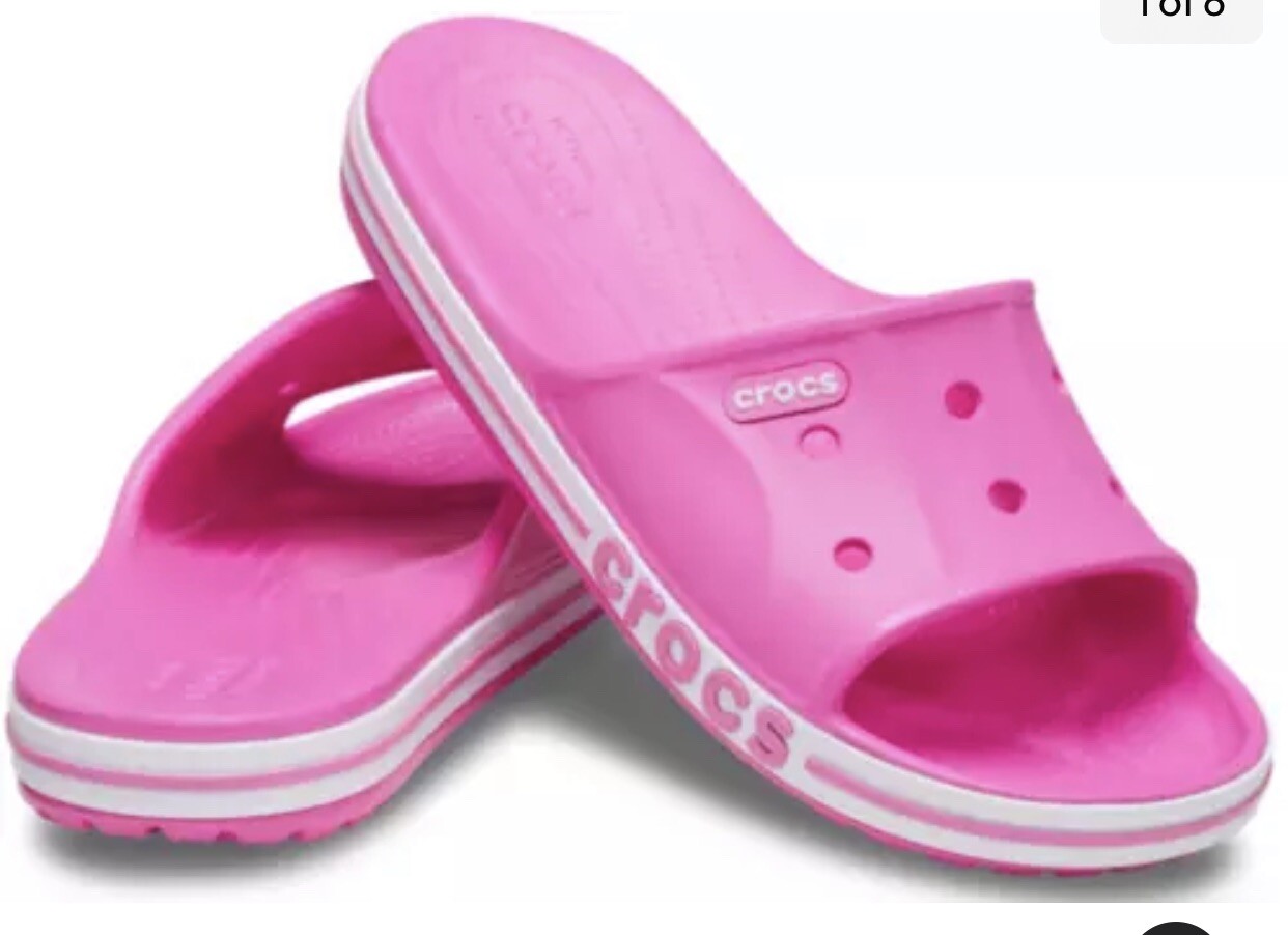 Crocs Bayaband Shoes Women’s Size 9 Pink Electric Slides Comfort Sandals