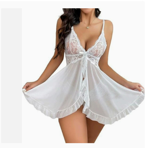 Sexy Women Lady Plus Size Lingerie Sleepwear Lace Nightgown Bodysuit Dress Robe