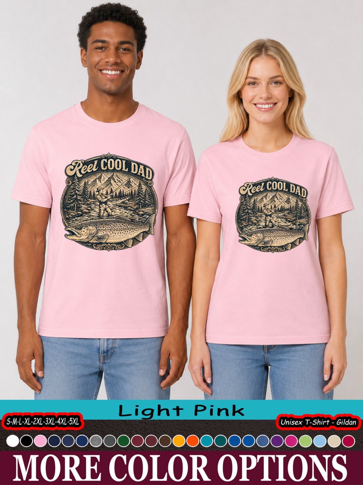 Vintage Reel Cool Dad Trout Fishing T-Shirt, Father’s Day Gift