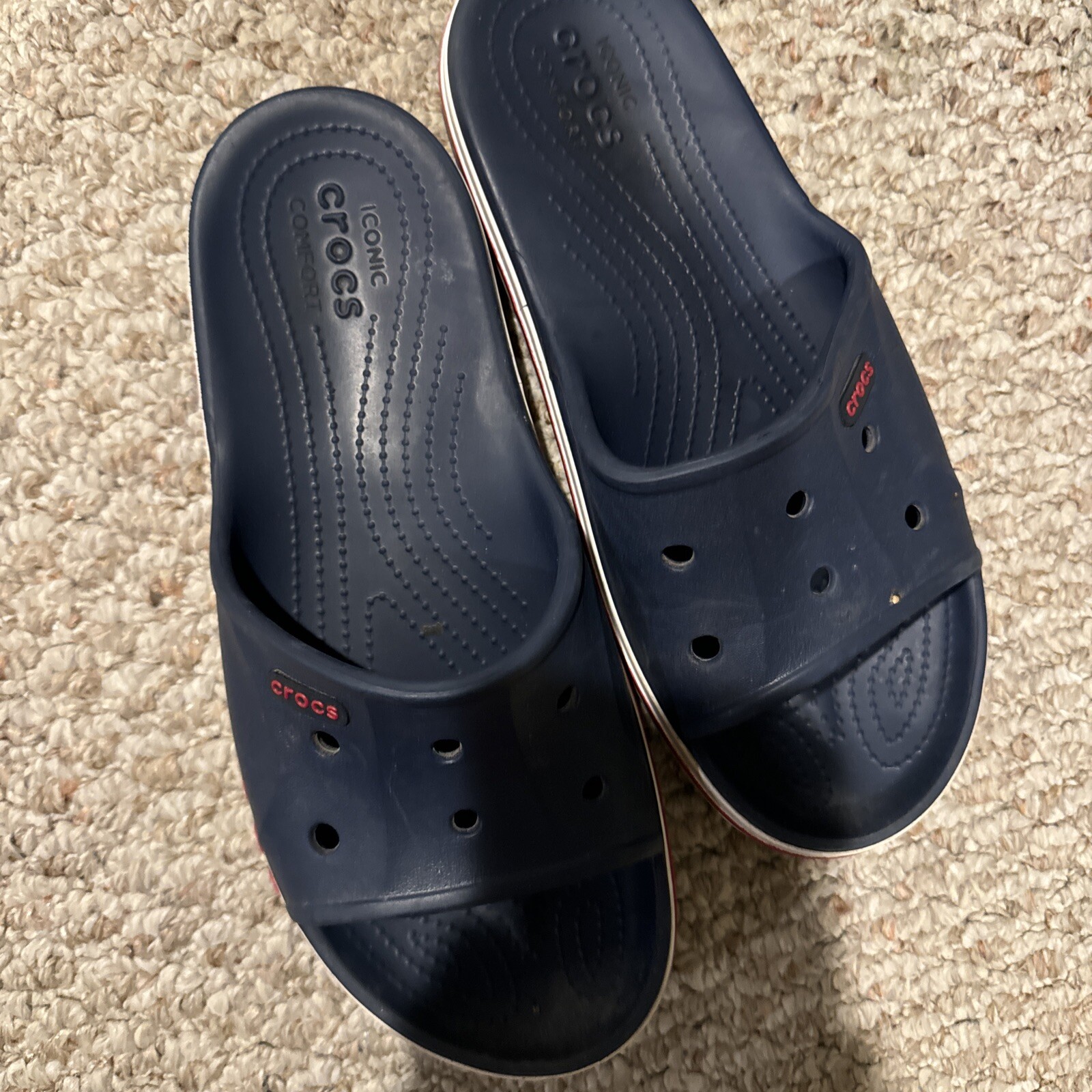 Crocs Men (7)and Women (9)Crocband II Slides Navy