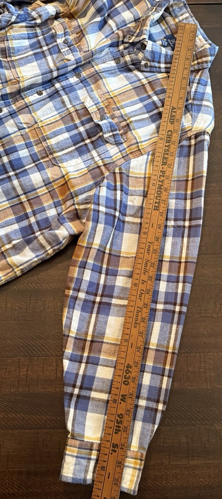 George Men’s Blue Brown Beige White Plaid Flannel Button-Down Shirt 3XL