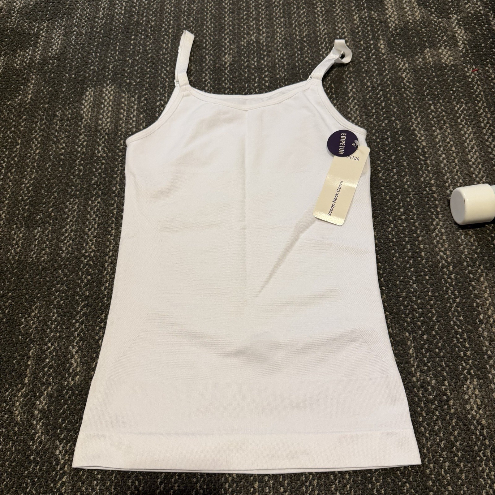 EMPETUA White Seamless Scoop Neck Cami Tank Top Size Small NWT Stretch
