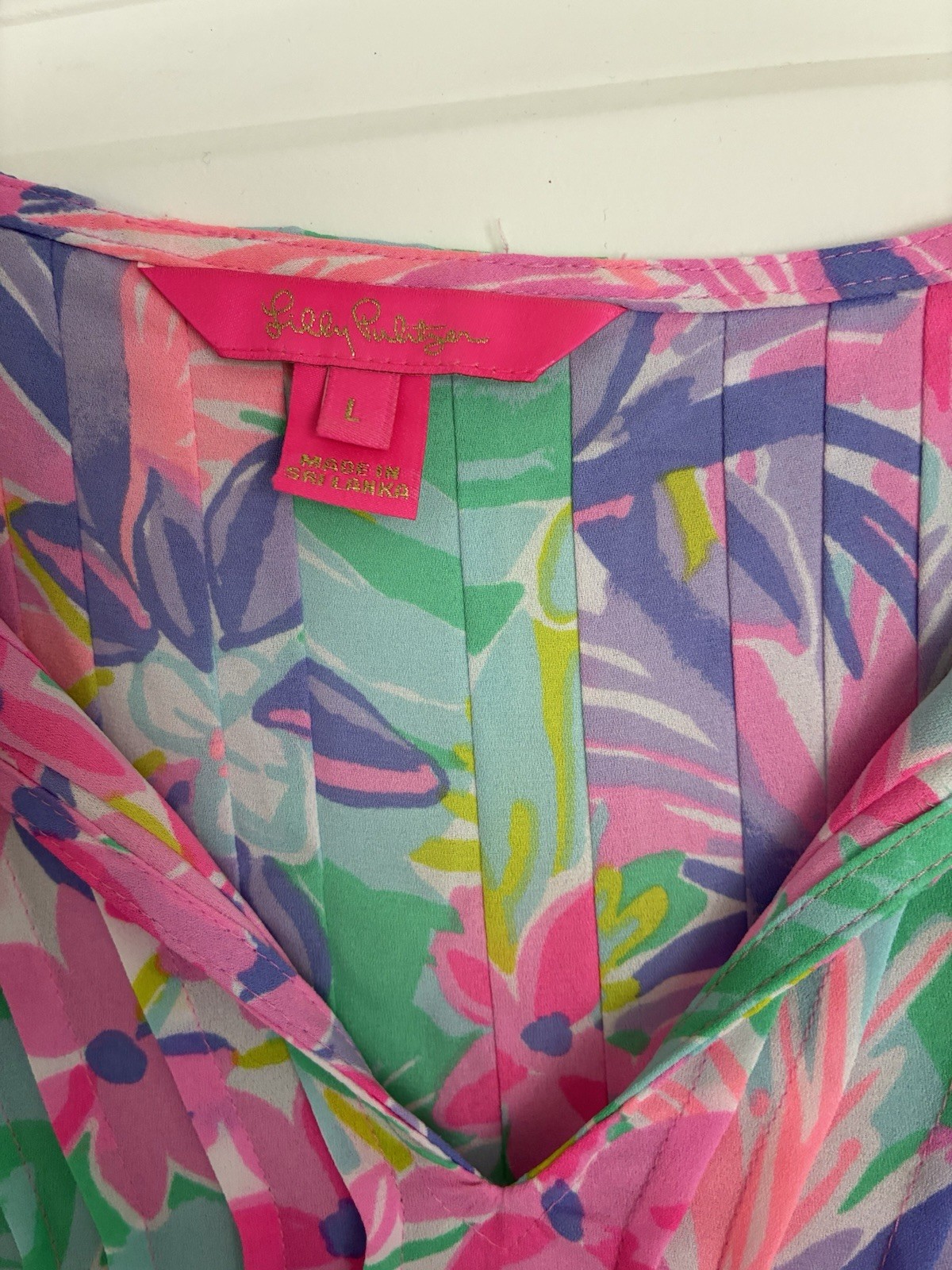 Lilly Pulitzer Marilina Tunic Top Women’s Lg Multicolor All Together Now Print