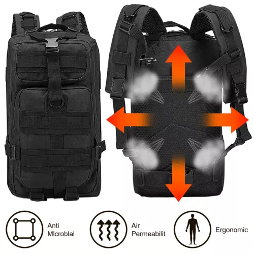 30L Military Tactical Backpack Rucksack Camping Hiking Shoulder Bag Travel