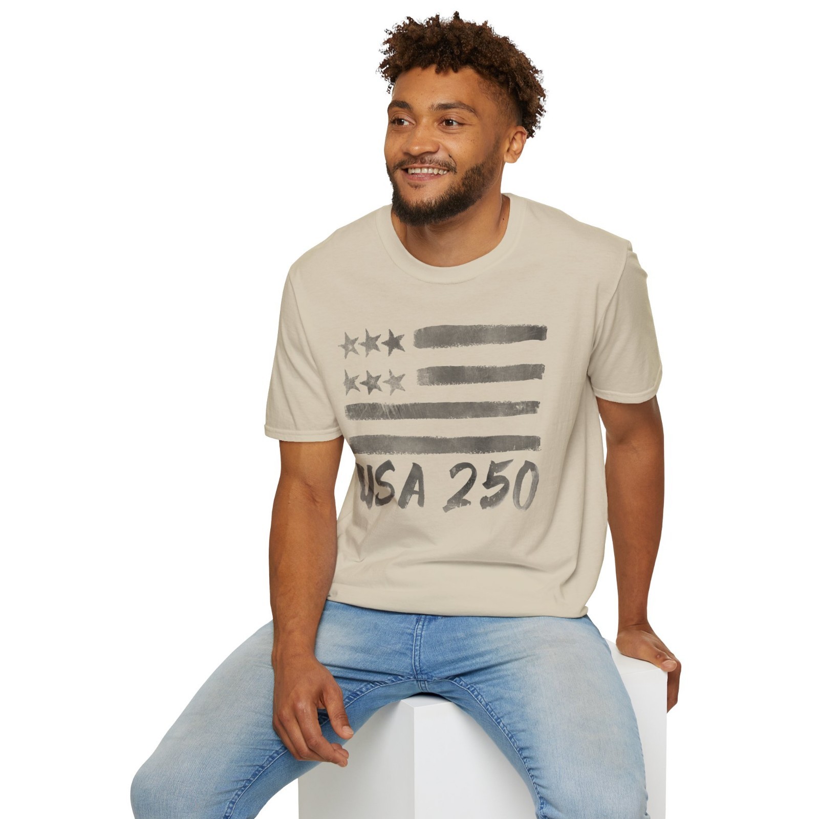 USA 250 Vintage Distressed Flag T Shirt Patriotic Independence Day Tee