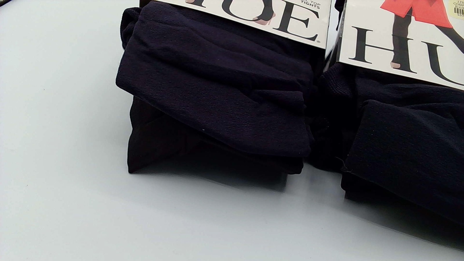 4 Pairs Hue Opaque Control Top Tights, 40 Denier, Color Black & Navy, Size 2