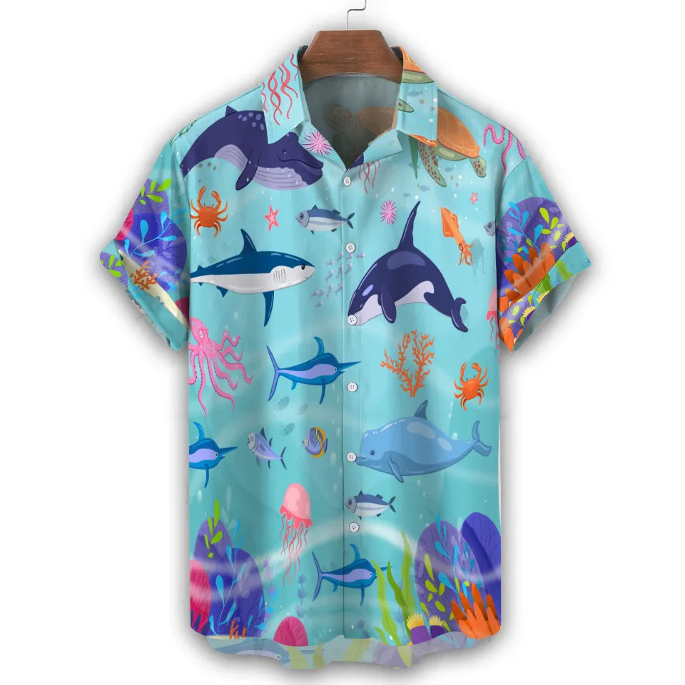 Ocean Fish Sealife Deep Sea Nature Beach Hawaiian Shirt Gift