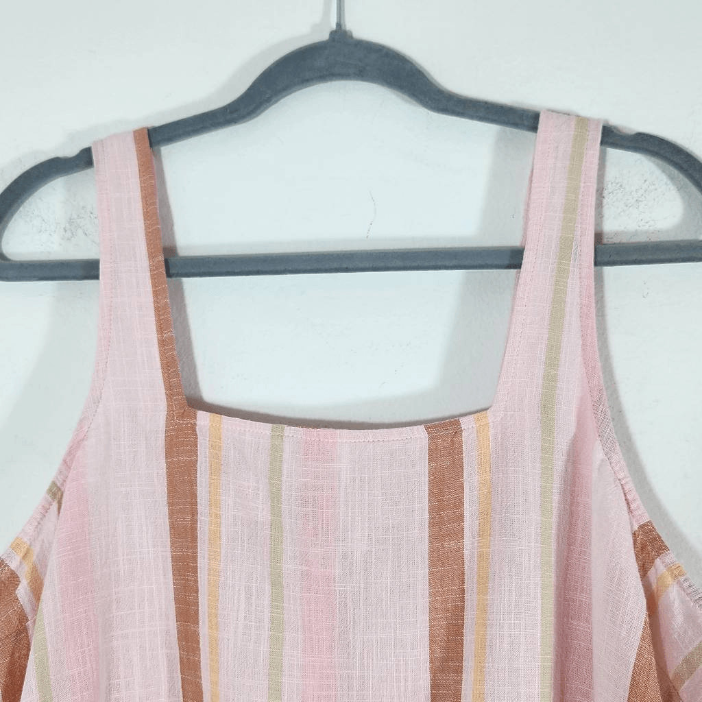 a.n.a Pink Striped Crop Top Cotton Striped Boho Top Size XL NWOT Powder Pink Top