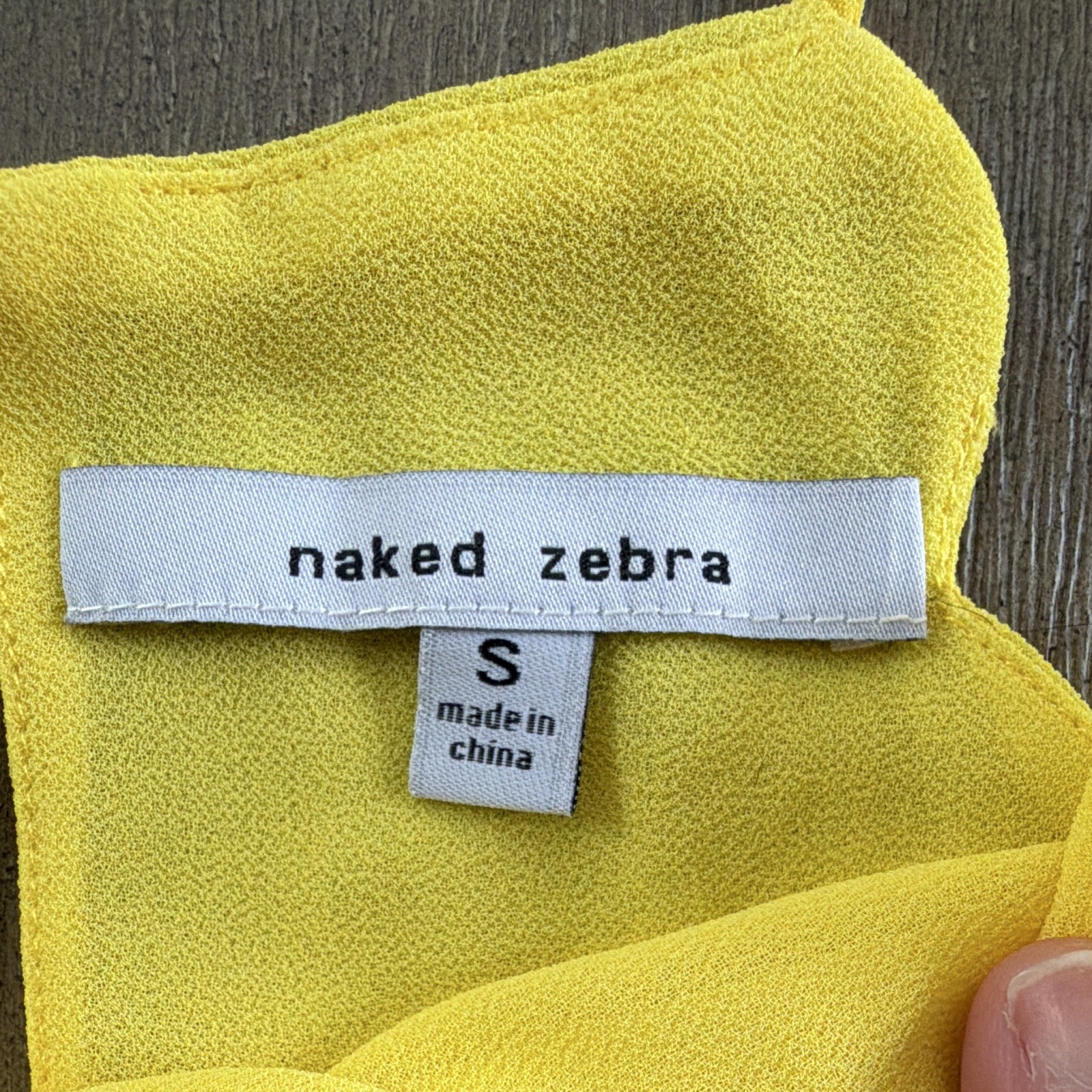 Naked Zebra Pink & Yellow Chiffon Spaghetti Strap Cami Blouse Women’s Small Lot
