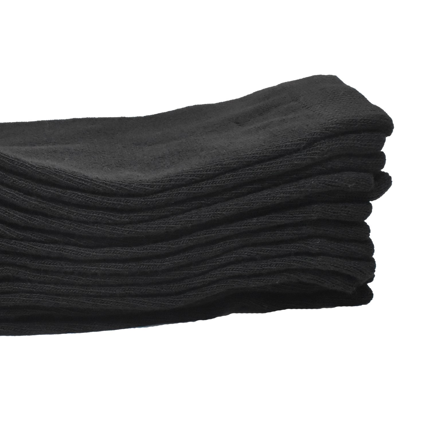 3-12 Pairs Womens Cotton Classic Casual Solid Black Fashion Crew Socks Size 9-11