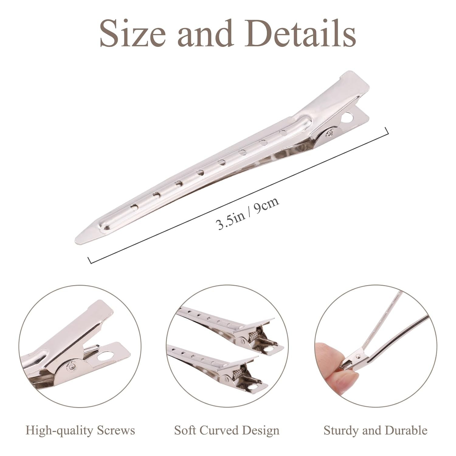 500x Silver Metal Duck Bill Hair Clips for Women -Hair Styling,Hair Coloring LOT