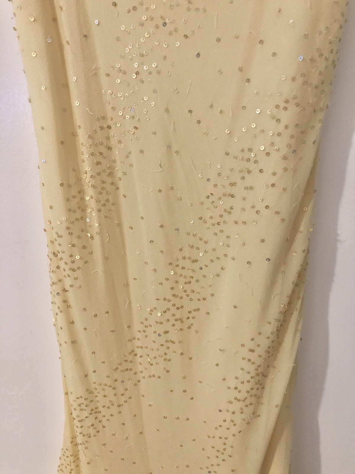 Vintage Laundry by Shelli Segal Silk Butter Yellow Midi Dress Size 10 Y2K Fairy