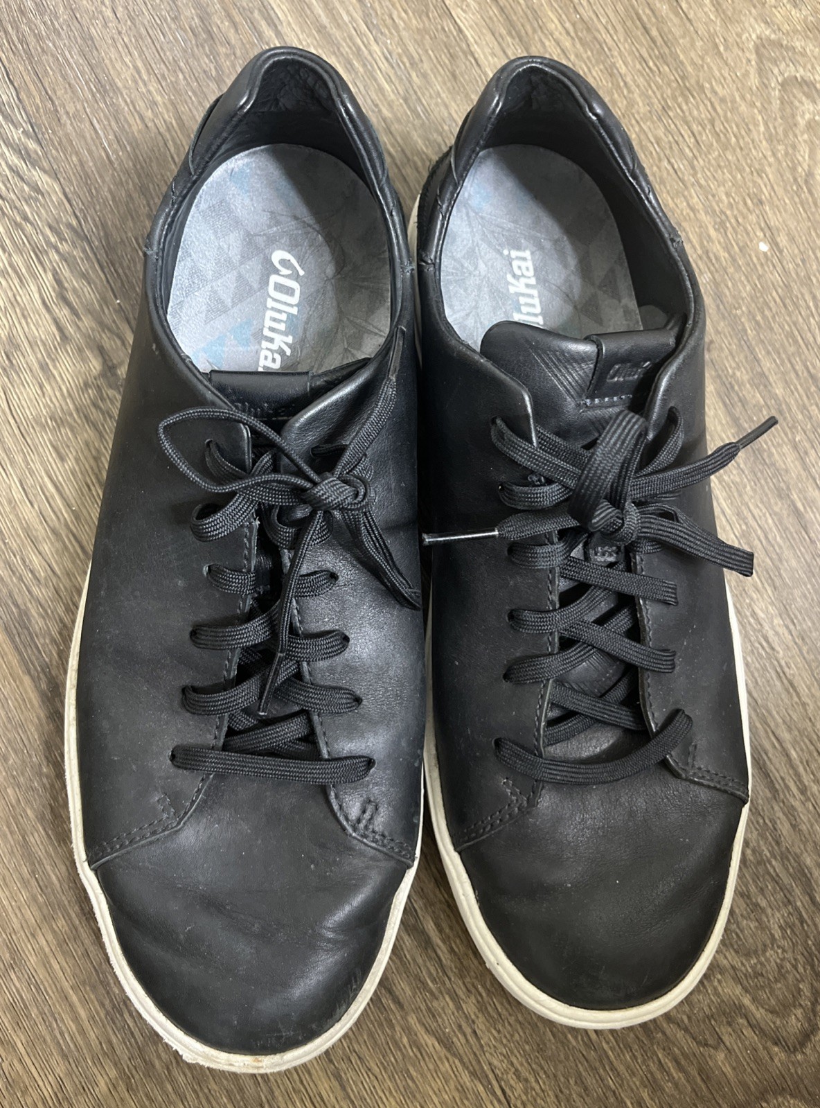OluKai Lae‘ahi Lī ‘Ili EUC Waterproof Leather Sneakers Black Men’s 9.5 EUR 42.5