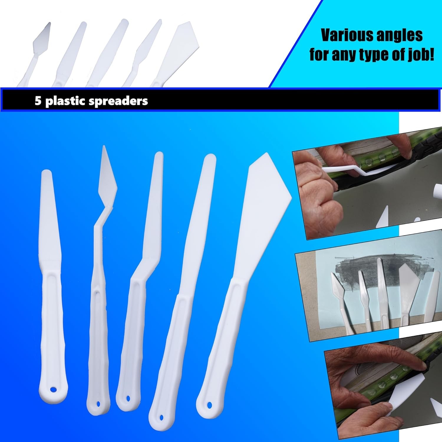 Black Shoe Repair Adhesive with Applicators Spreader Tools Bundle
