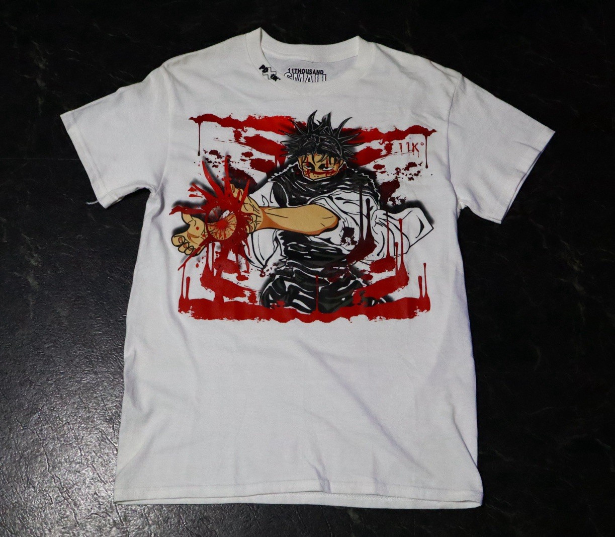 Men’s custom Jujutsu Kaisen Choso Graphic Tee White Crew Neck Cotton S