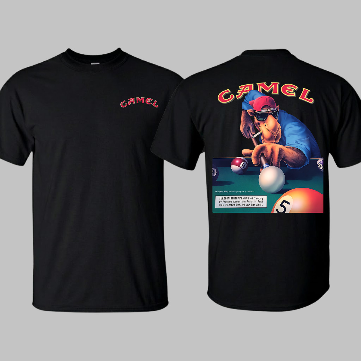 Vintage Camel Shirt Joe Camel Billiards Streetwear Heavyweight Cotton Men Top