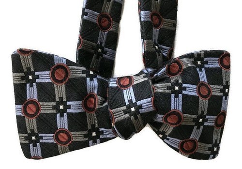 Handcrafted Silk Bowtie – Bar Code – One-of-a-Kind – Pre-tied or Self-tie