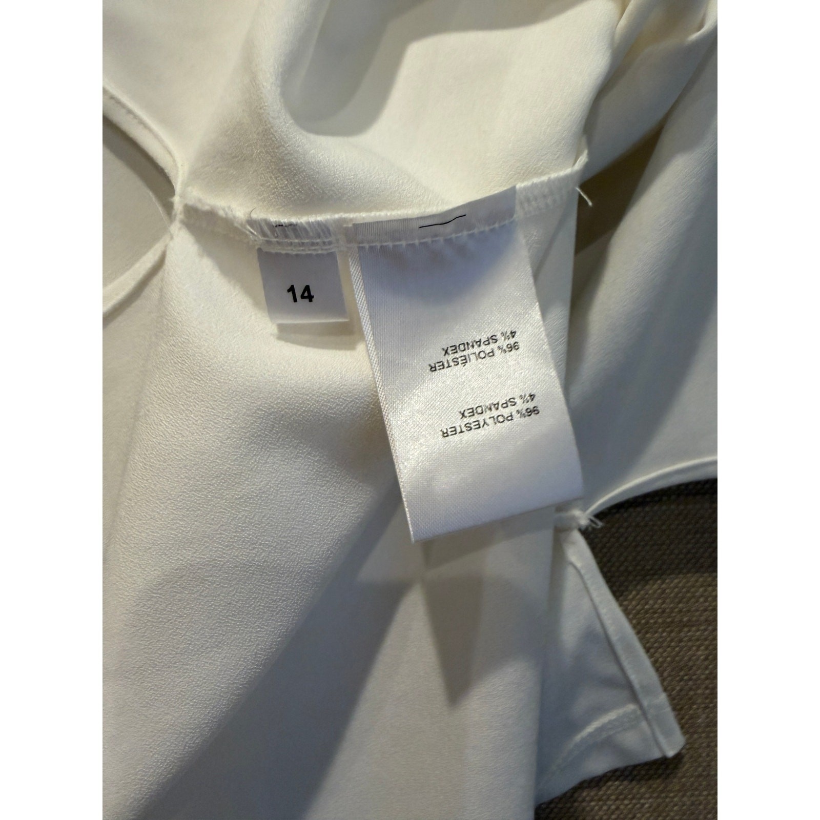 Doncaster Classic White Back-Zip Women’s 90’s Business Style Top | Size 14