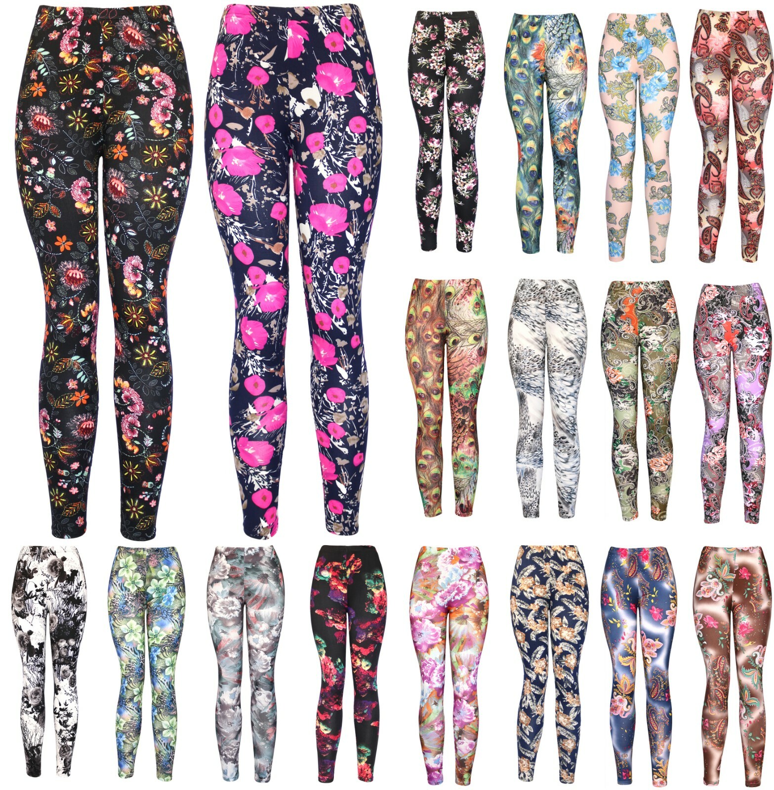 Women’s REG/Plus Super Soft Cotton Blend Basic Workout Printed Pattern Leggings