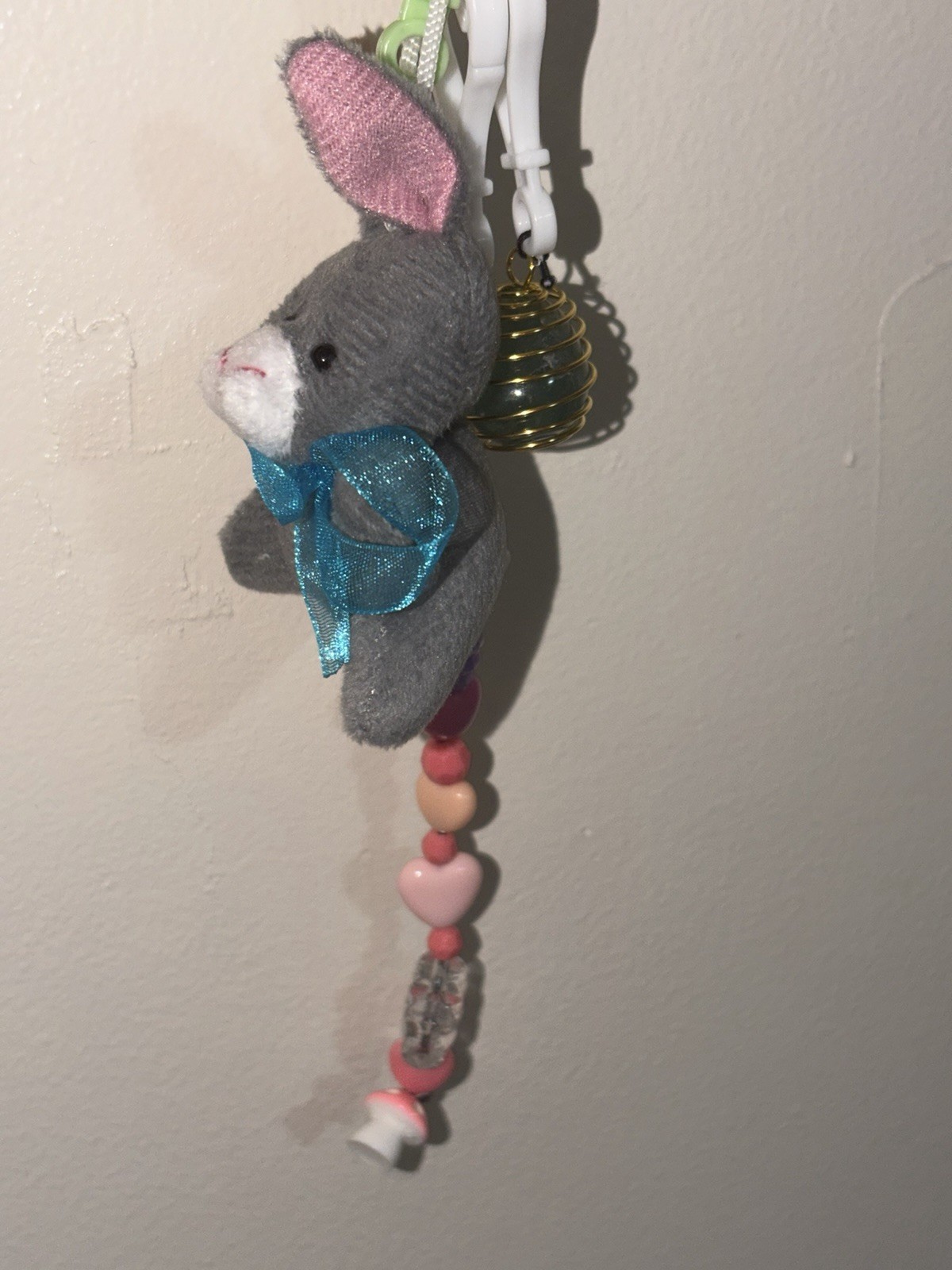 Miniature Bunny Keychain With Handmade Charms