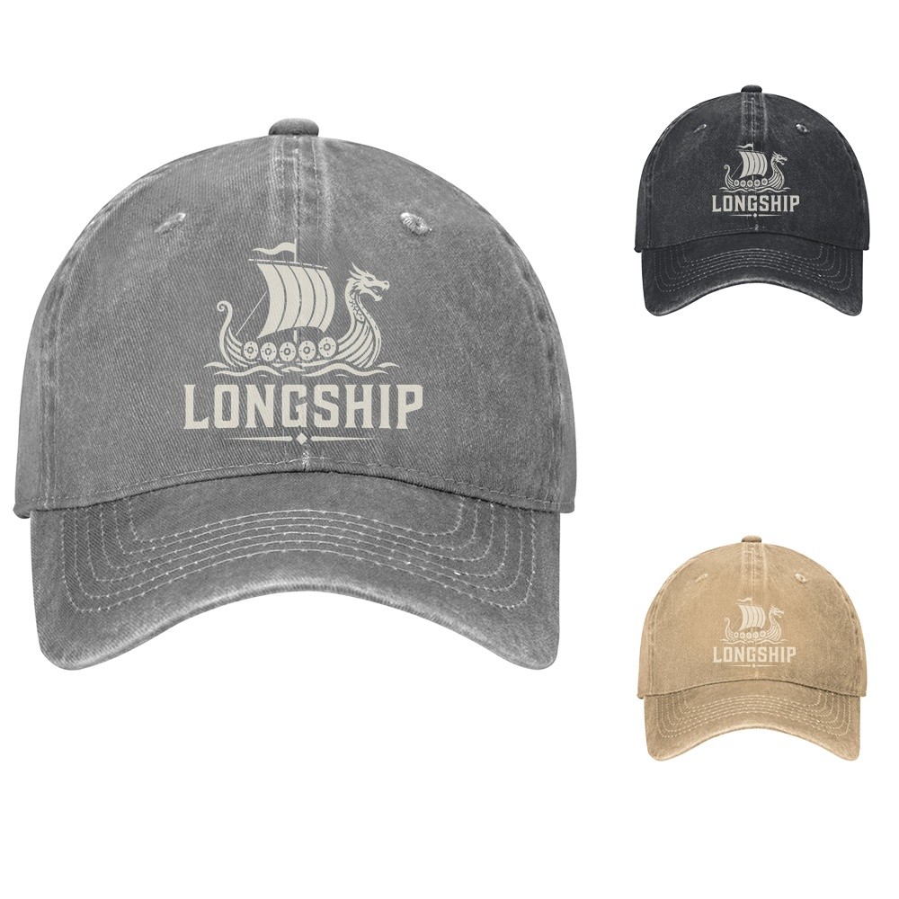 Dragon Longship Baseball Cap Viking Boat Dad Hat Adjustable