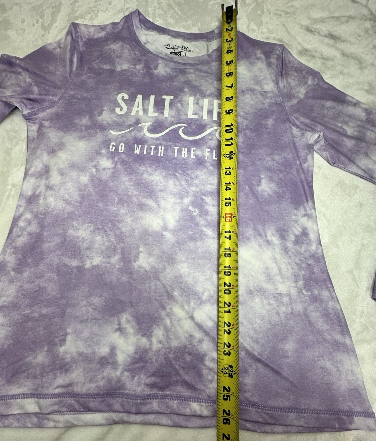 Salt Life SLX Performance Long Sleeve Shirt Womens L Purple Tie Dye NWT