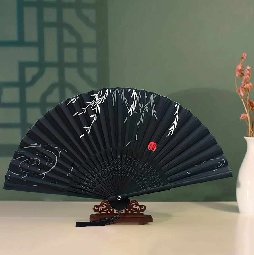 1pc Bamboo Folding Hand Fan Vintage Party Wedding Gift Fan for Church Wedding