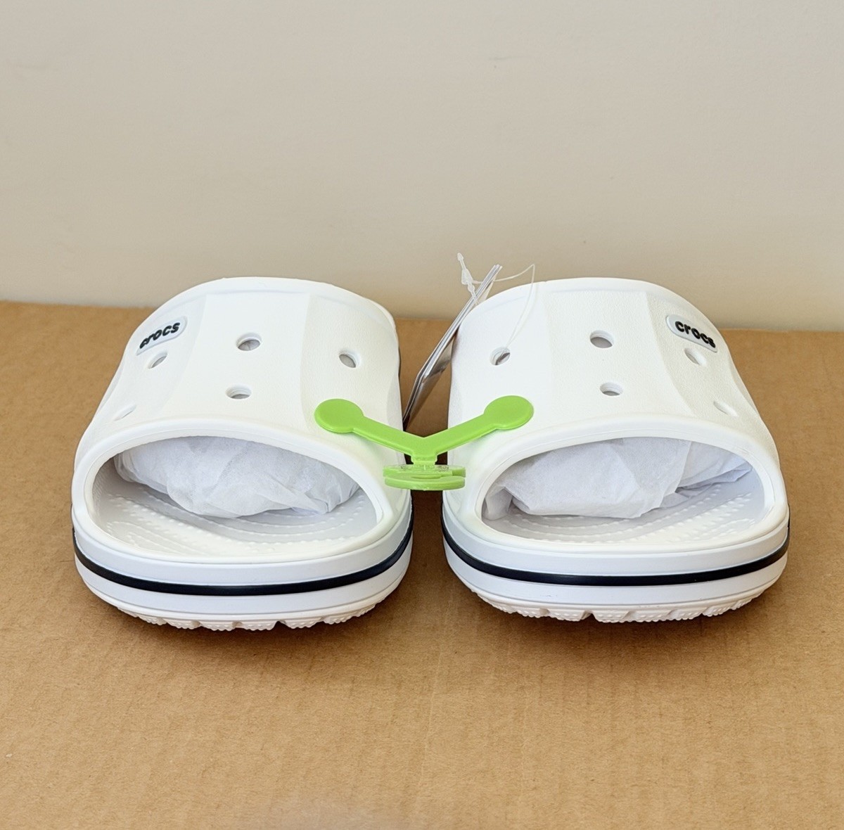 Crocs Unisex Bayaband Slide Sandals Men’s 11 | White/Black