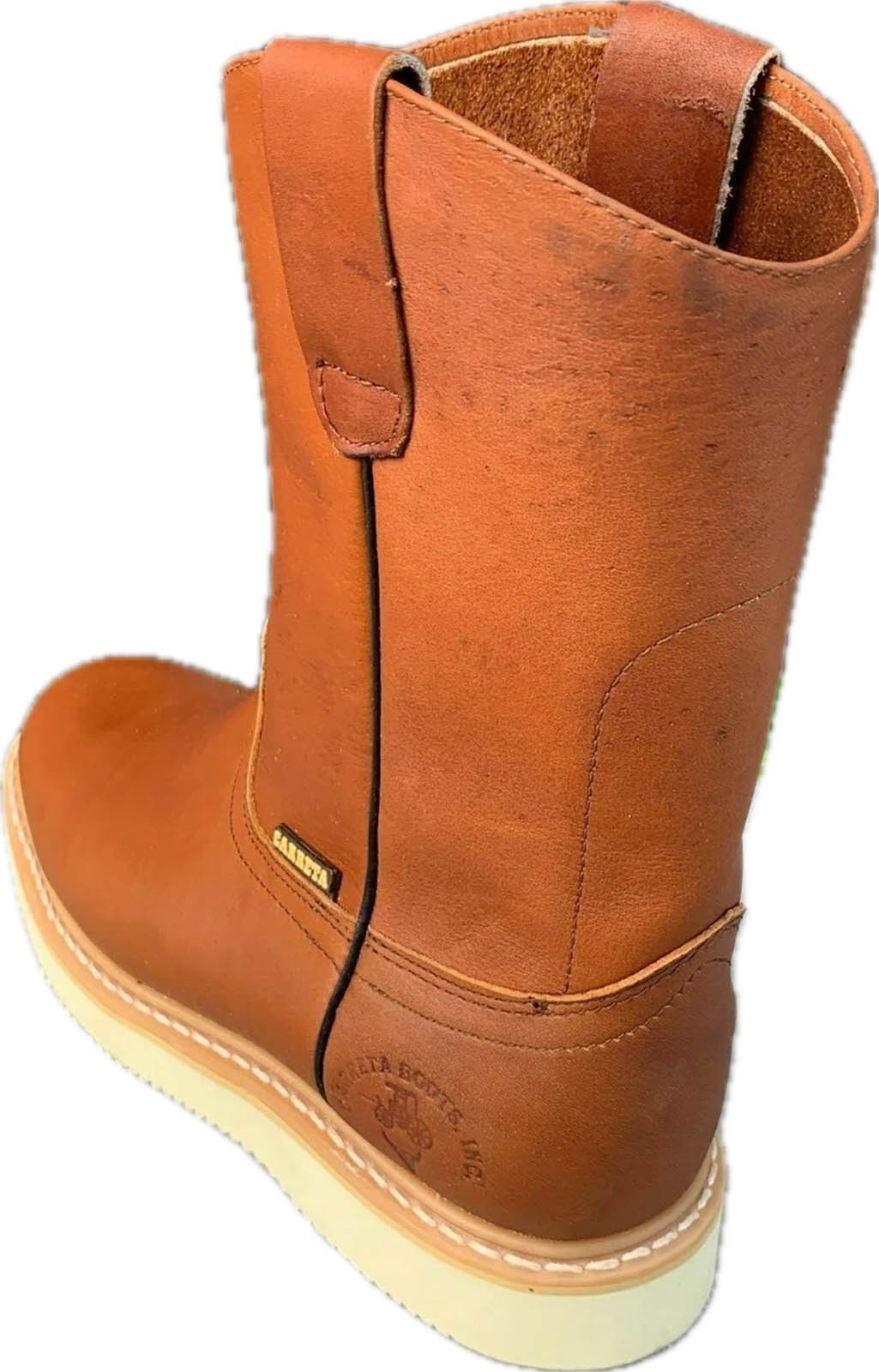 Men’s Work Boots light WEIGHT Pull On Leather ROUND TOE Boots BOTAS TRABAJO