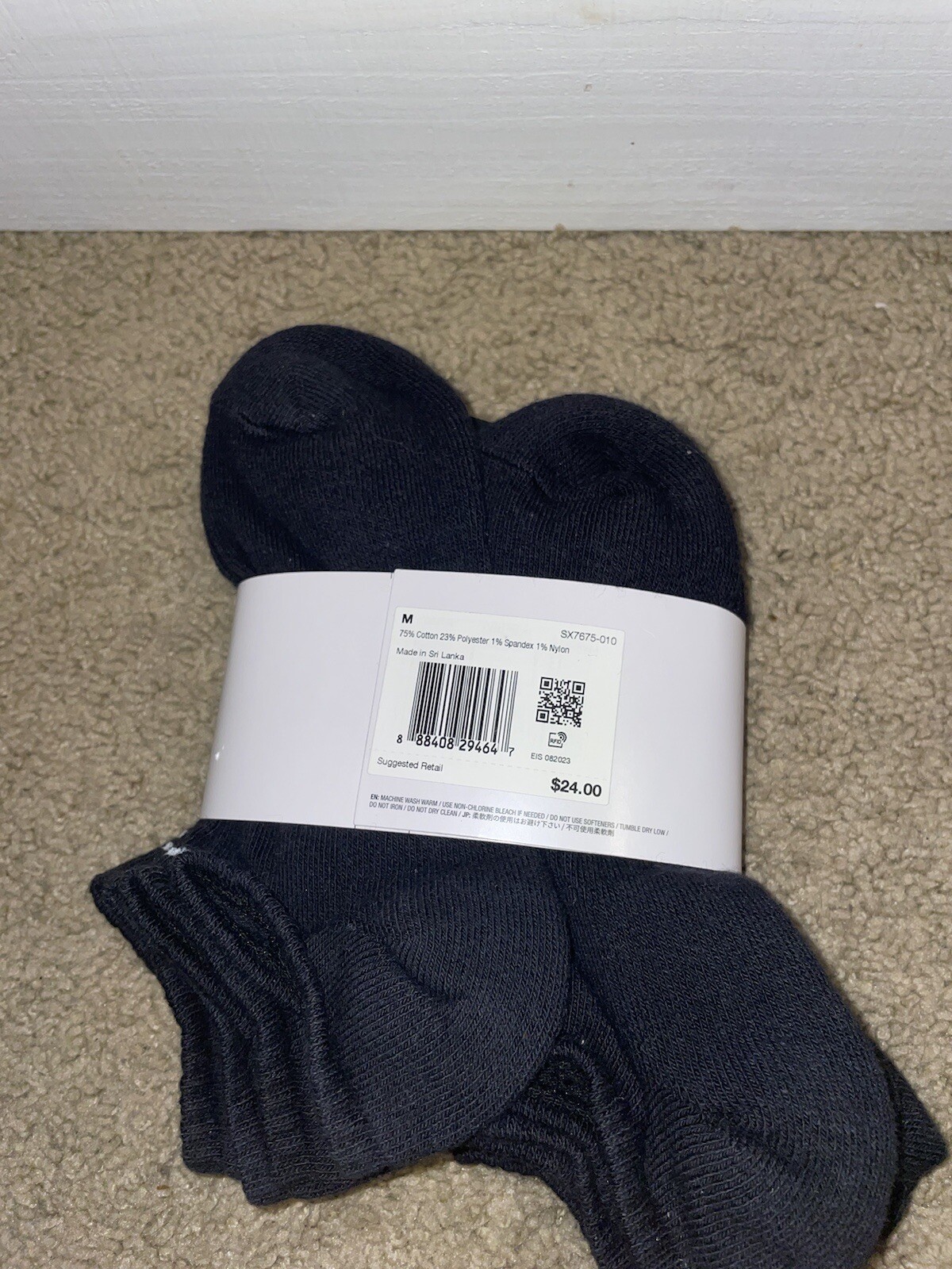 Nike Dri Fit 6-pack no show socks everyday plus 6-pack socks size M Black