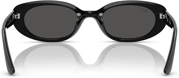 NEW RAY-BAN 4441D LOW BRIDGE FIT OVAL SUNGLASSESSUNGLASSES BLACK/DARK GRAY 53MM