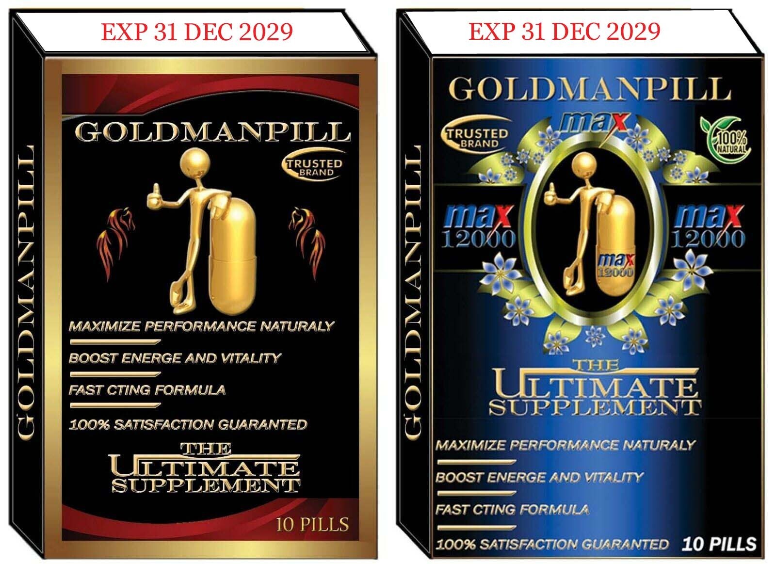 Go Goldman, Natural Male Enhancement Pill GUARANTEED POWERFUL ERECTION 10 Pills