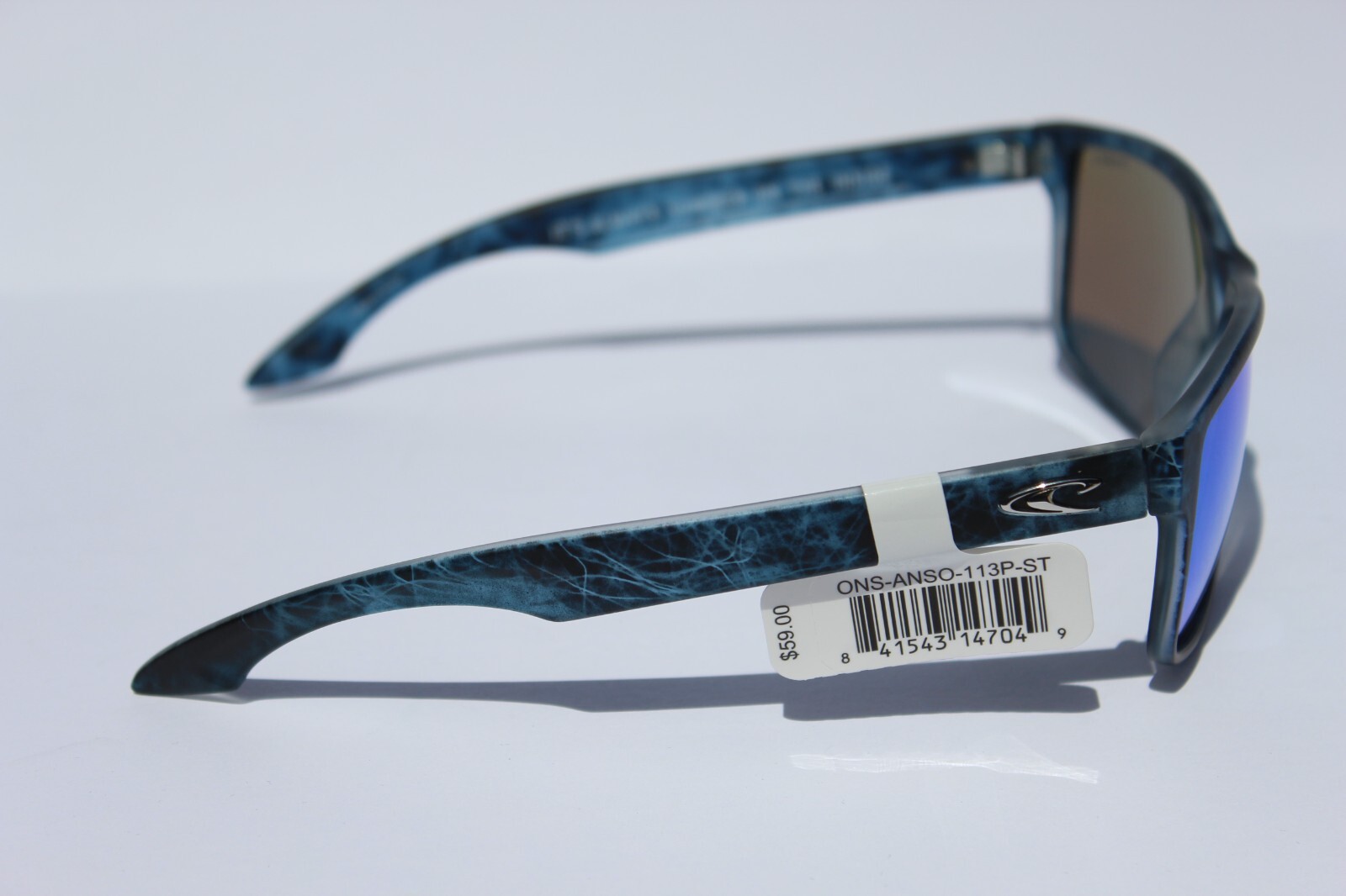 O’NEILL Anso POLARIZED Sunglasses Crystal Liquid/Blue Mirror Surf/Beach NEW
