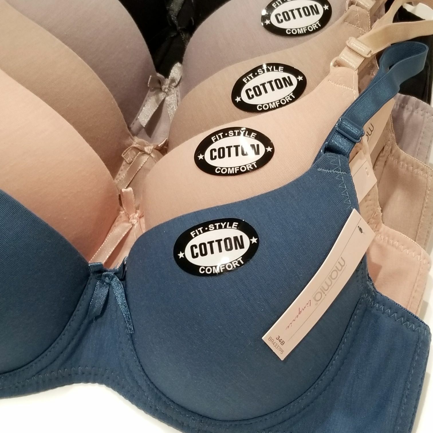 6 Pack Women Full Coverage Solid Comfort Cotton Underwire T-Shirt Bra A B C Cup