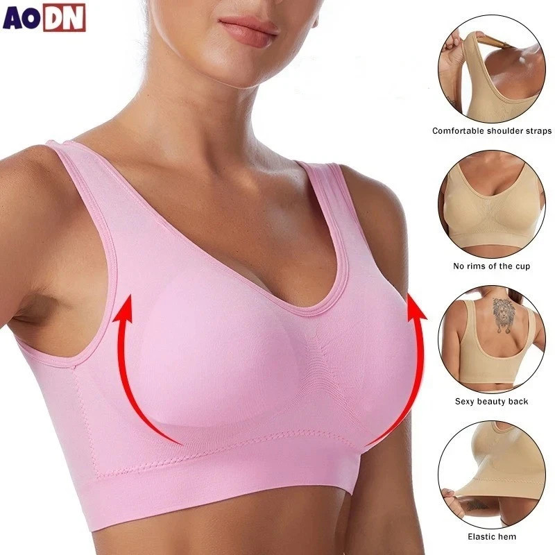 Women s Plus Size Seamless Bra S-7XL Wireless Non Wired Adjustable Sports Yoga
