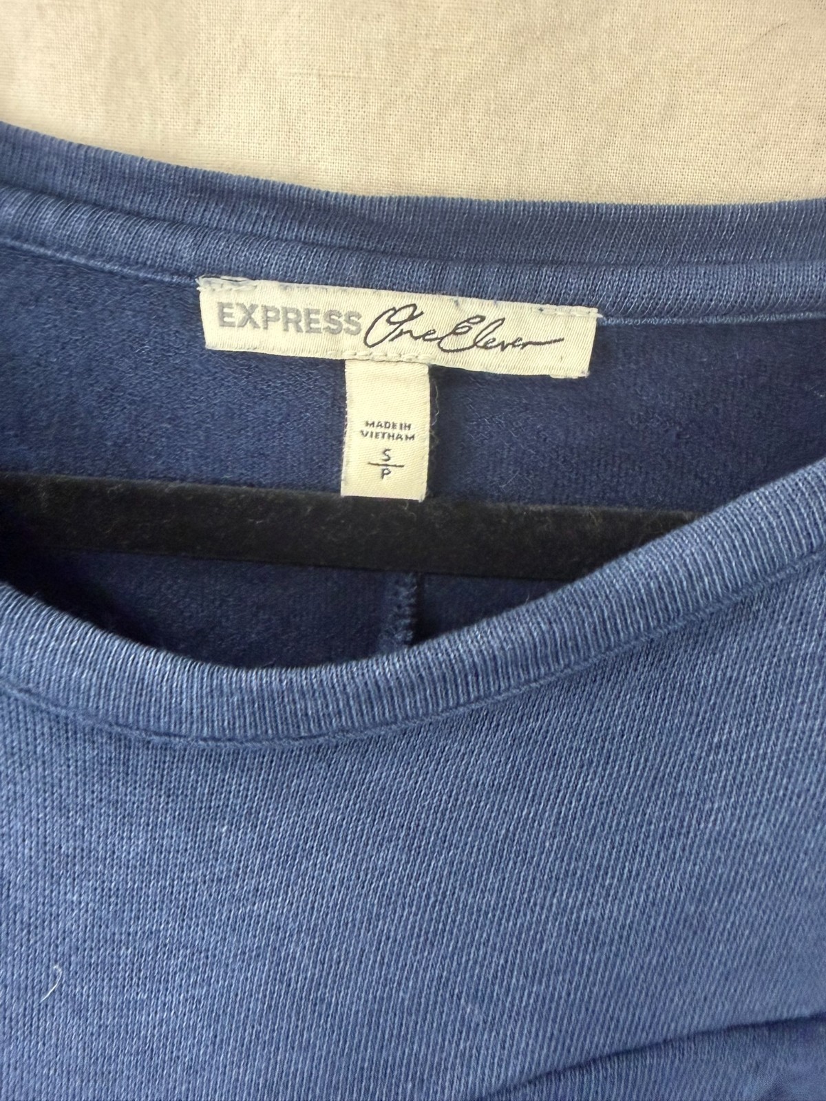 Express One Eleven Ruffled Dolman Top Navy Blue Size Small