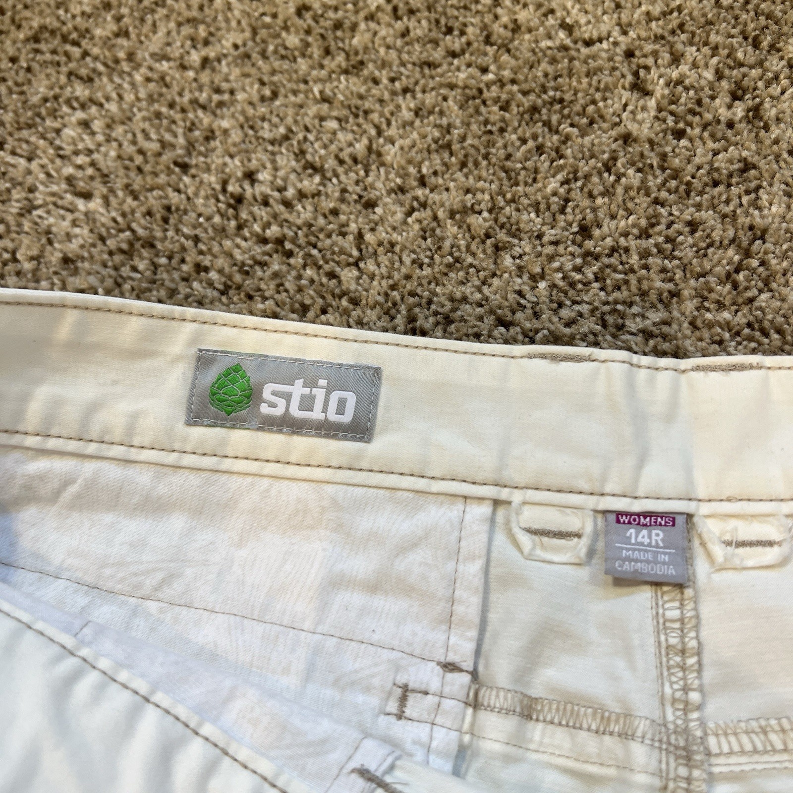 NWT Woman’s 14 Stio Rivet Twill Carpenter Pants Light Ivory Double Knee