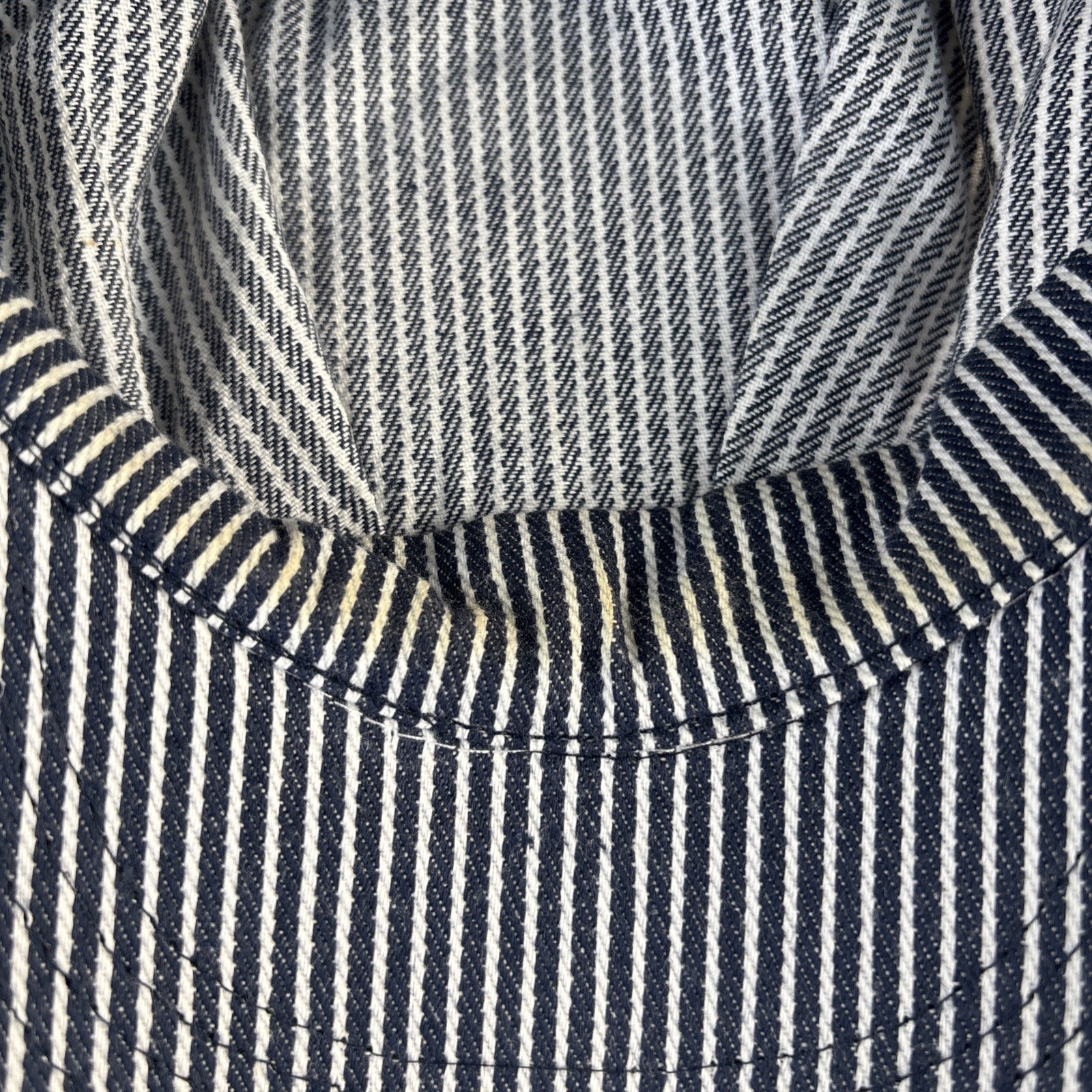 Vintage Skunk Train Fort Bragg Willits Blue Stripe Conductor Hat Adult Cap