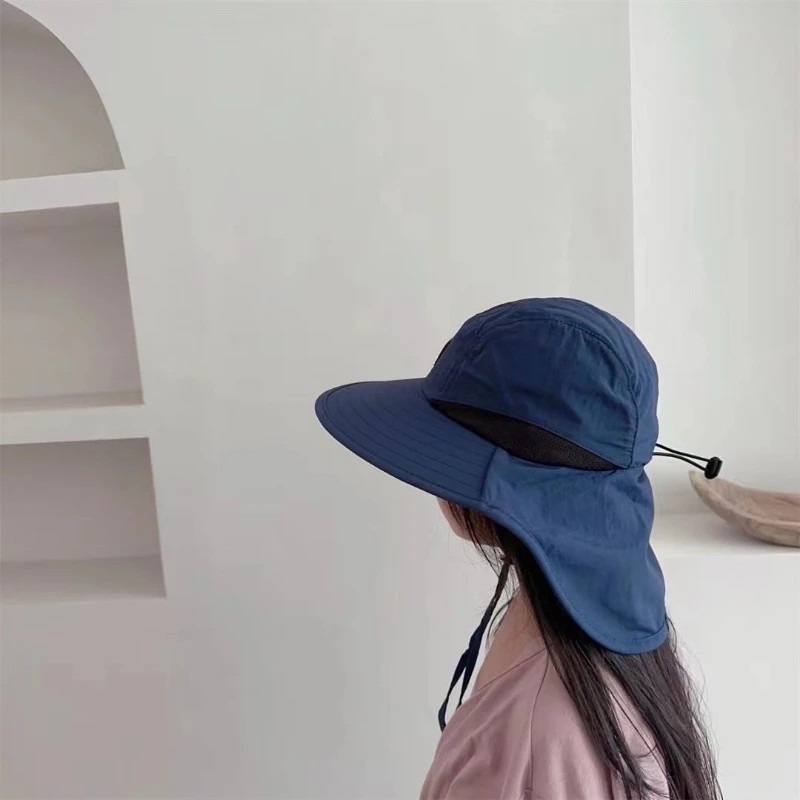 Unisex Wide Brim Sun Hat Waterproof Quick-Dry with Neck Flap