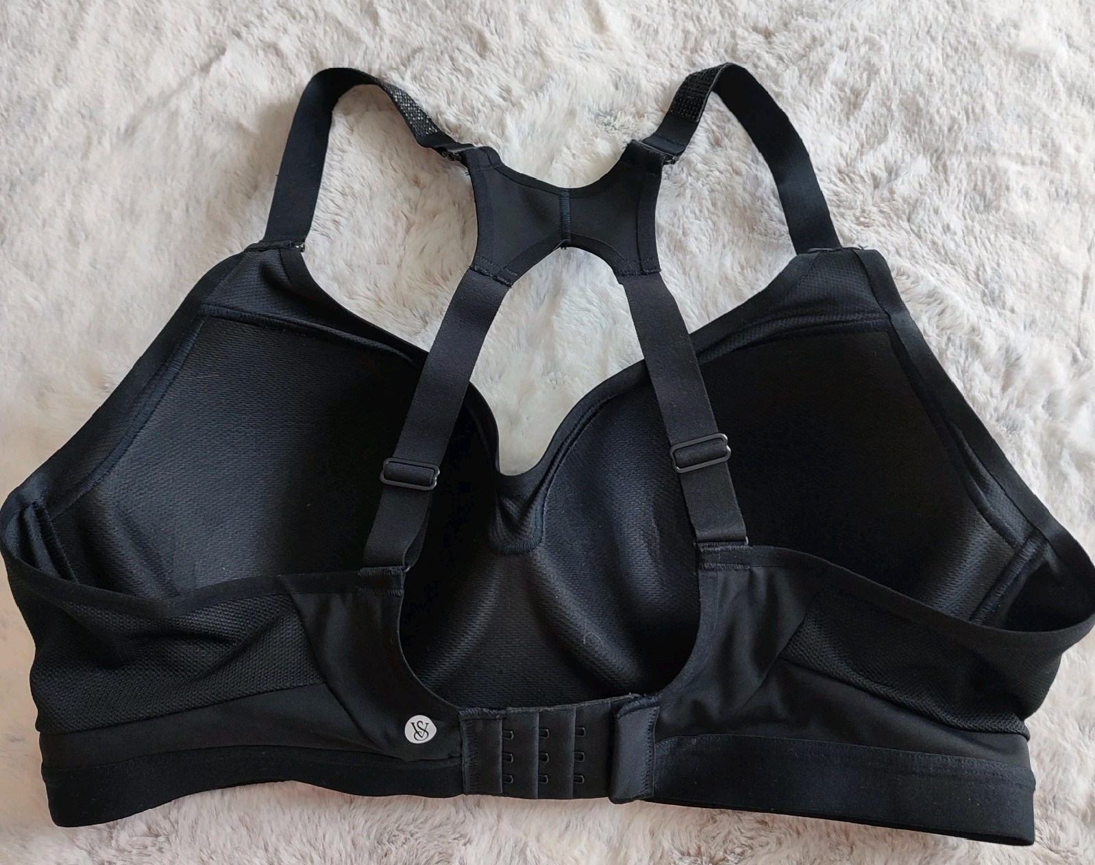 VS Incredible Max Sports Bra 38C Black High Support Rhinestone NWT