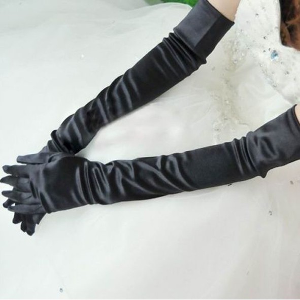 Stretchy Long Opera Gloves Party Satin Gloves Adult Size Elbow Length Wedding US